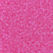 Miyuki rocailles Perlen 11/0 - Transparent crystal dyed pink 11-1319 
